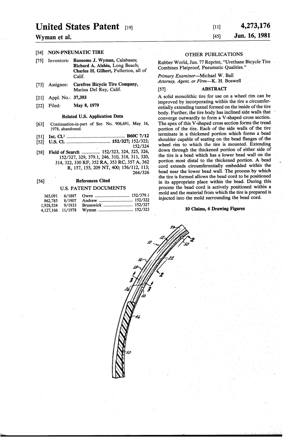 United States Patent (19) (11) 4,273,176 Wyman Et Al