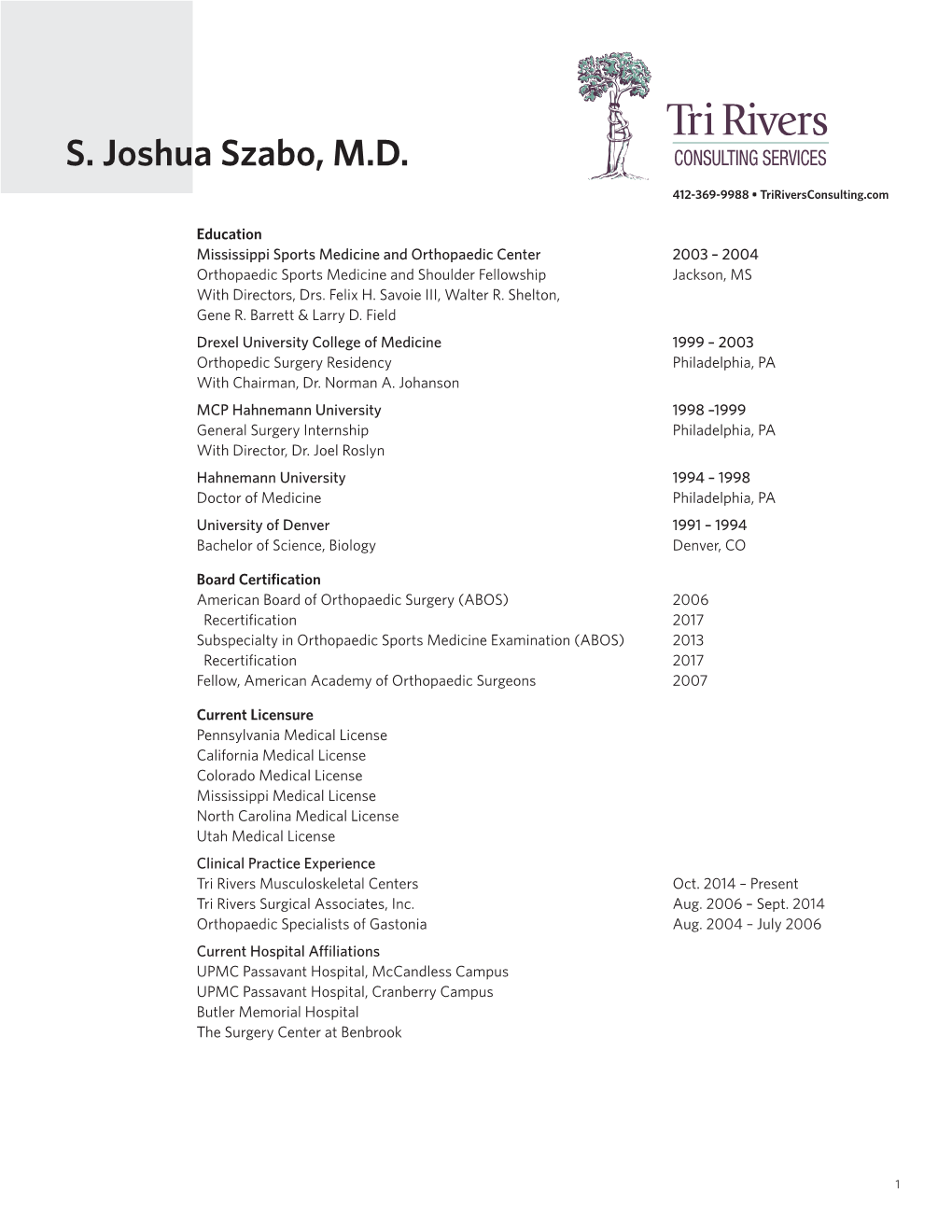 S. Joshua Szabo, M.D