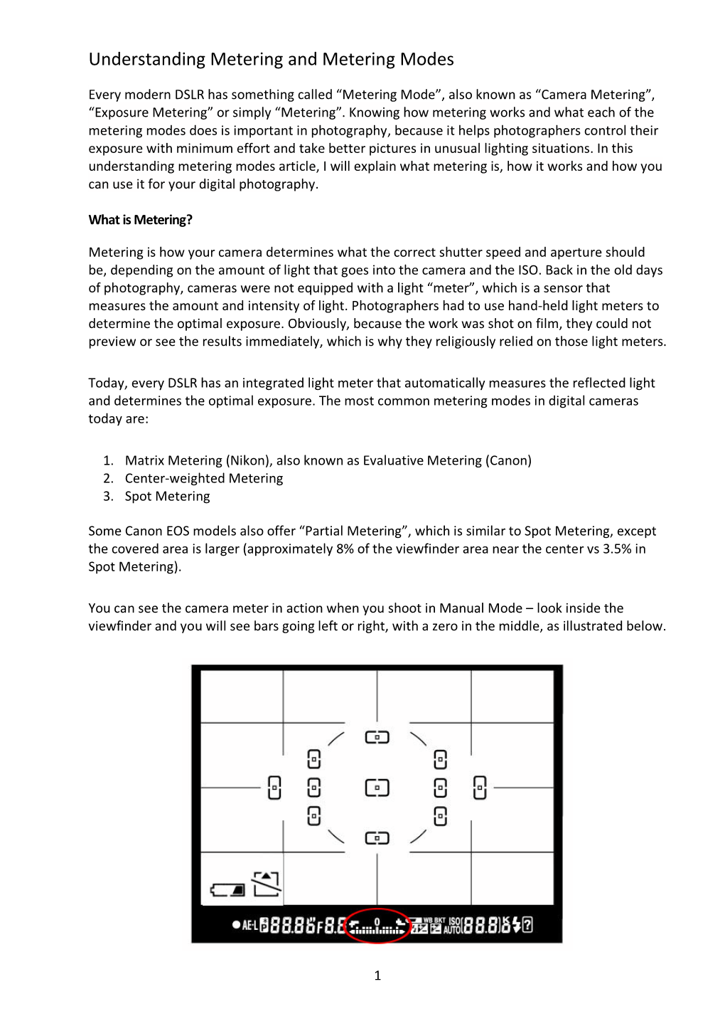 Understanding Metering and Metering Modes