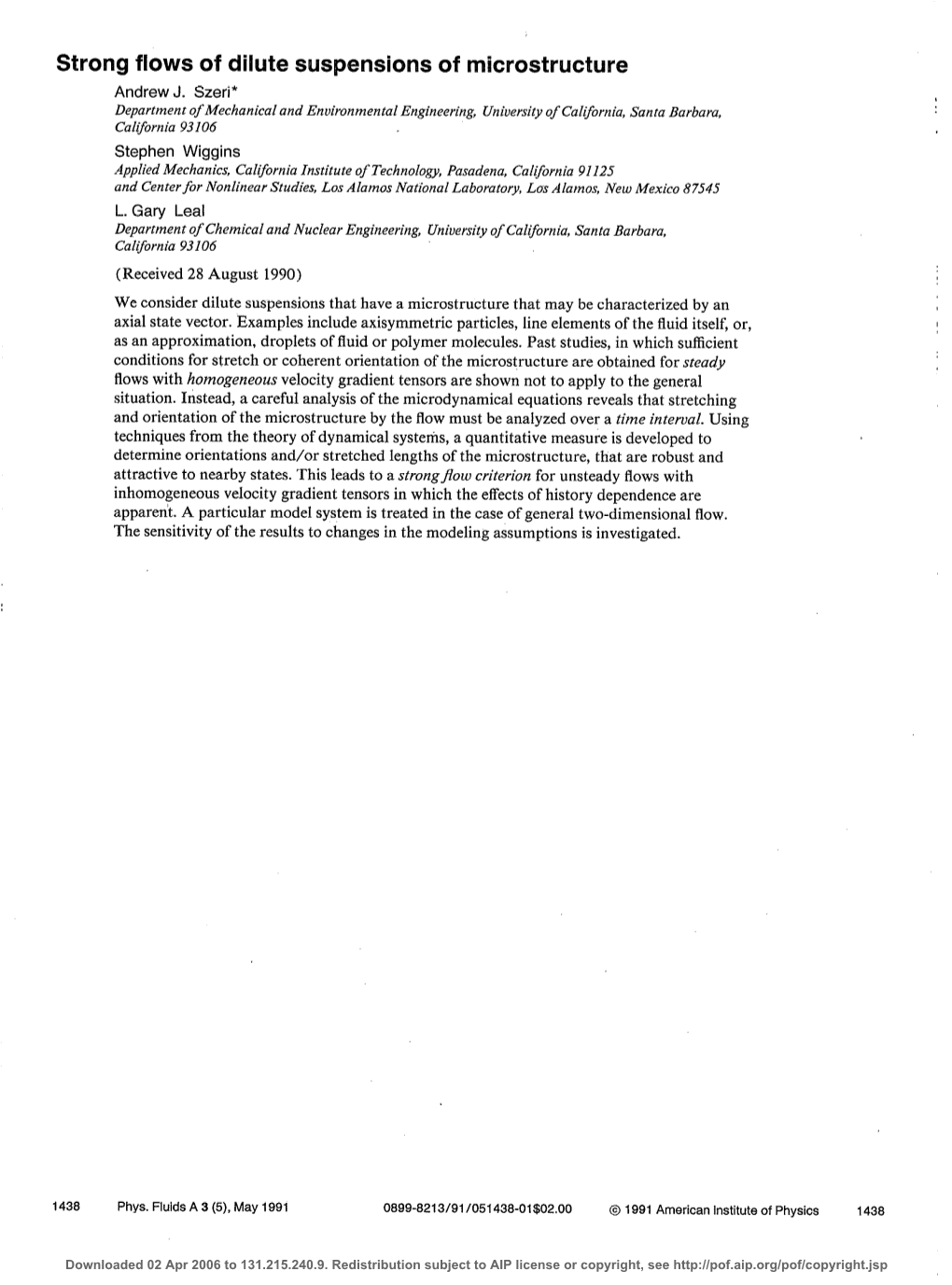 Strong Flows of Dilute Suspensions of Microstructure Andrew J