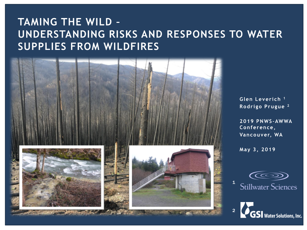 Taming the Wild – Understanding Risks and Responses to Water Supplies from Wildfires