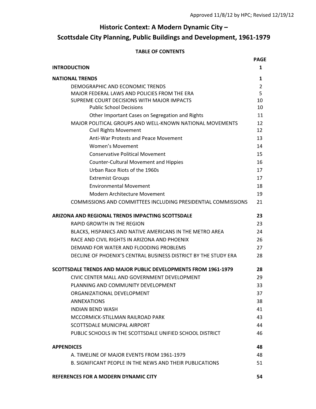 Historic Context: a Modern Dynamic City – Scottsdale City Planning, Public Buildings and Development, 1961‐1979