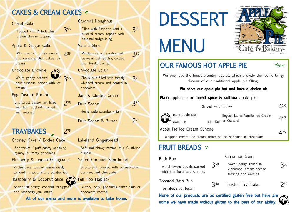 Dessert Menu