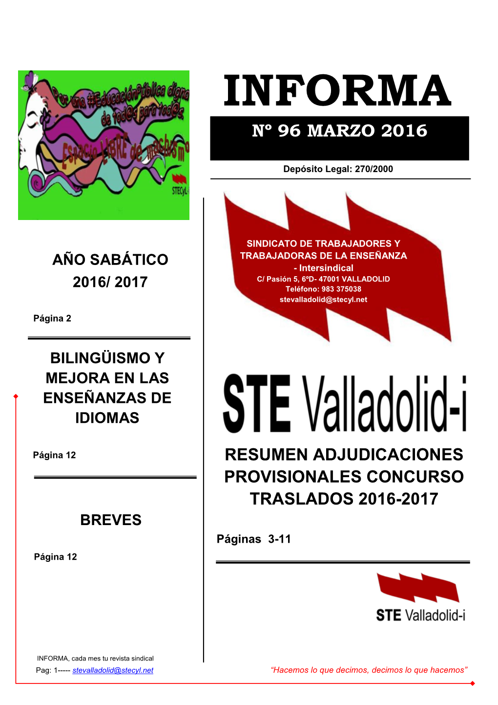 Informa Nº 96 Marzo 2016