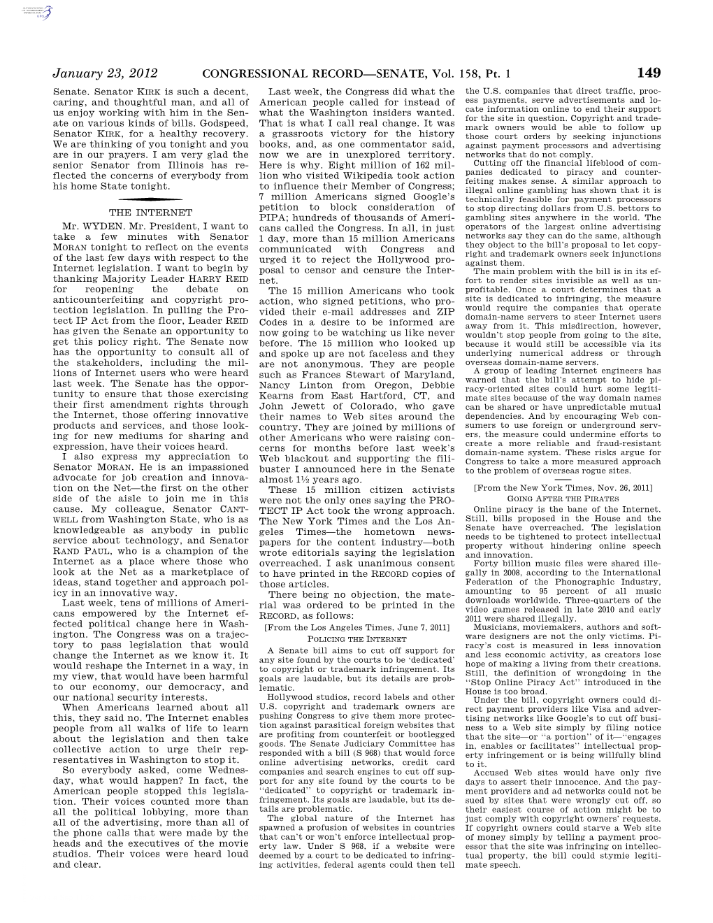 CONGRESSIONAL RECORD—SENATE, Vol. 158, Pt