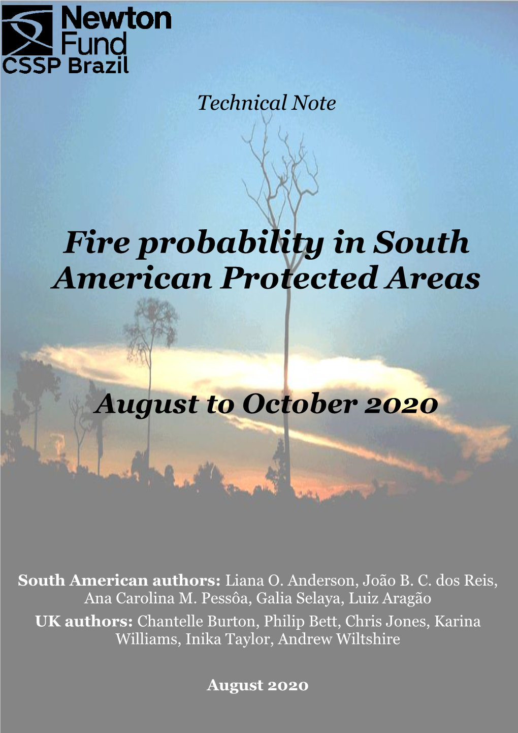 Fire Probability in South American Protected Areas