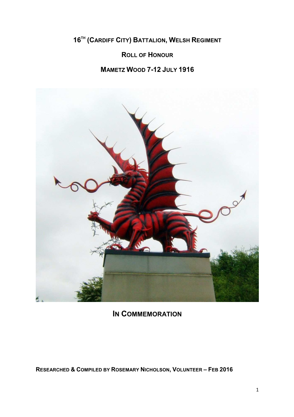 Battalion, Welsh Regiment at Mametz Wood