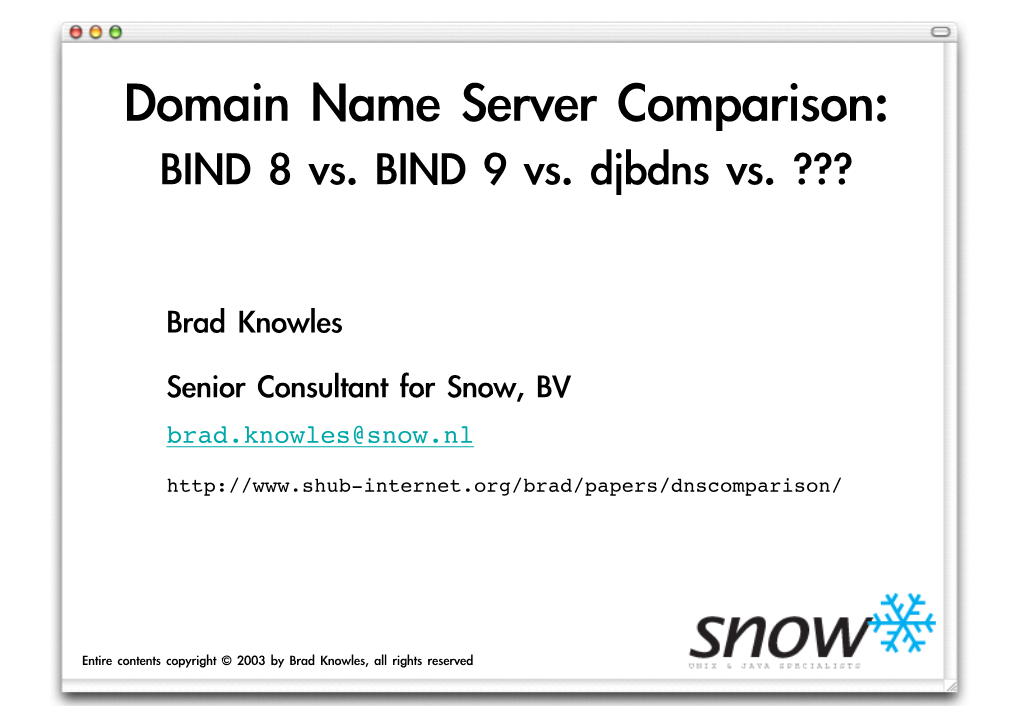 Domain Name Server Comparison