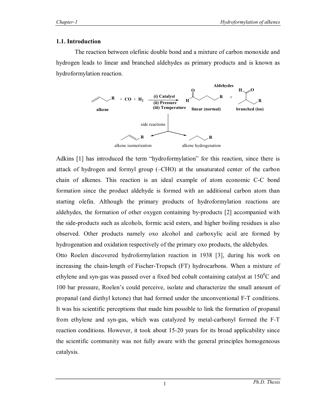 1.1. Introduction the Reaction Between Olefinic Double Bond and a Mixture