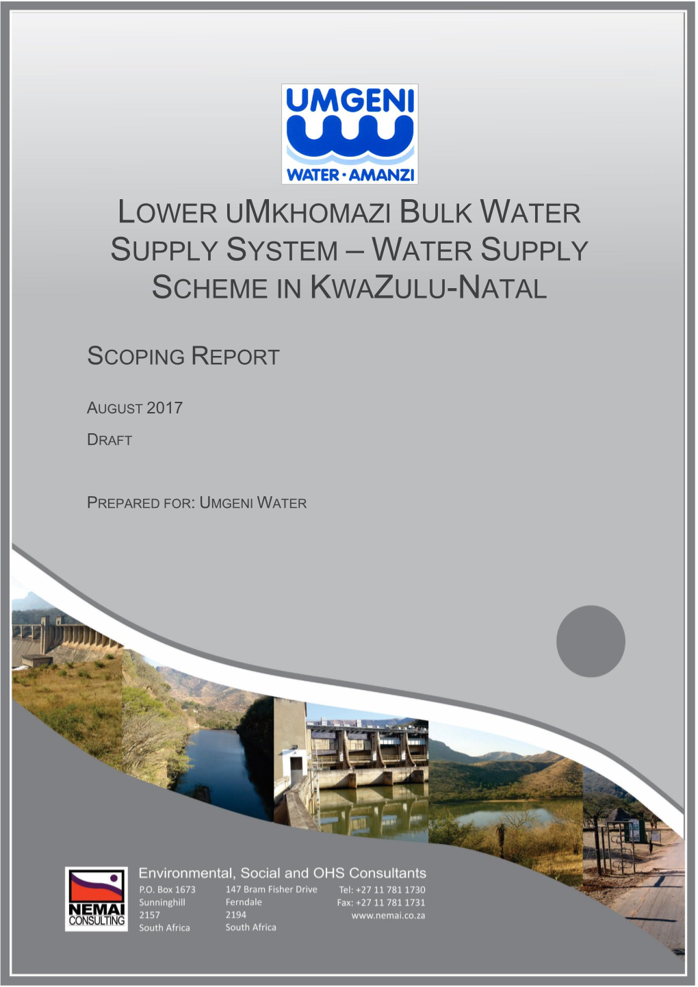 Lower Umkhomazi Bulk Water Supply System – Water Supply Scheme in Kwazulu-Natal