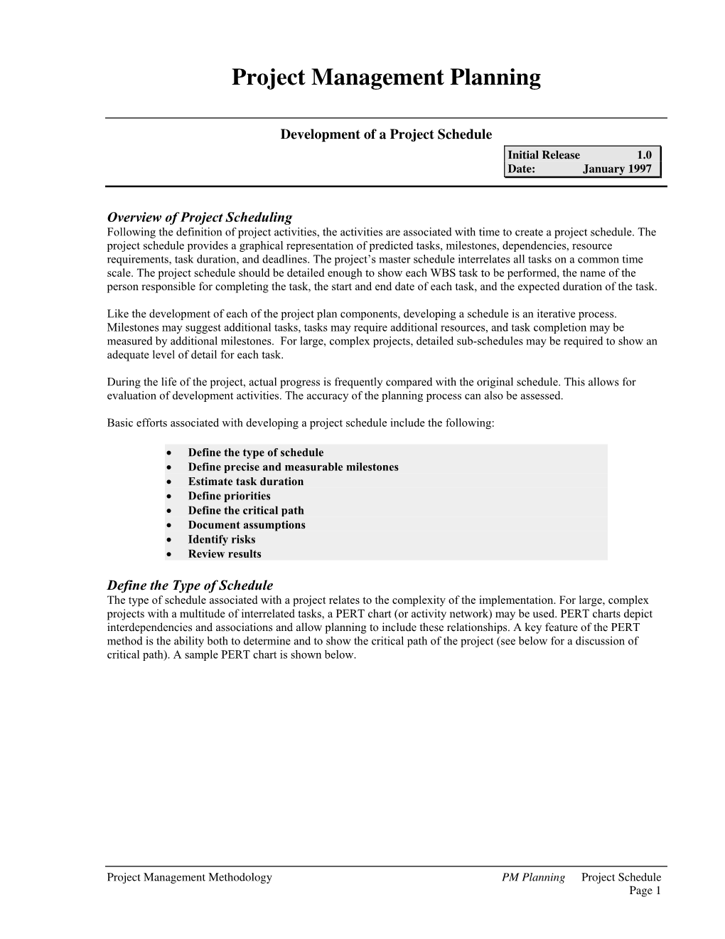 Overview of Project Scheduling Following the Definition of Project Activities, the Activities Are Associated with Time to Create a Project Schedule