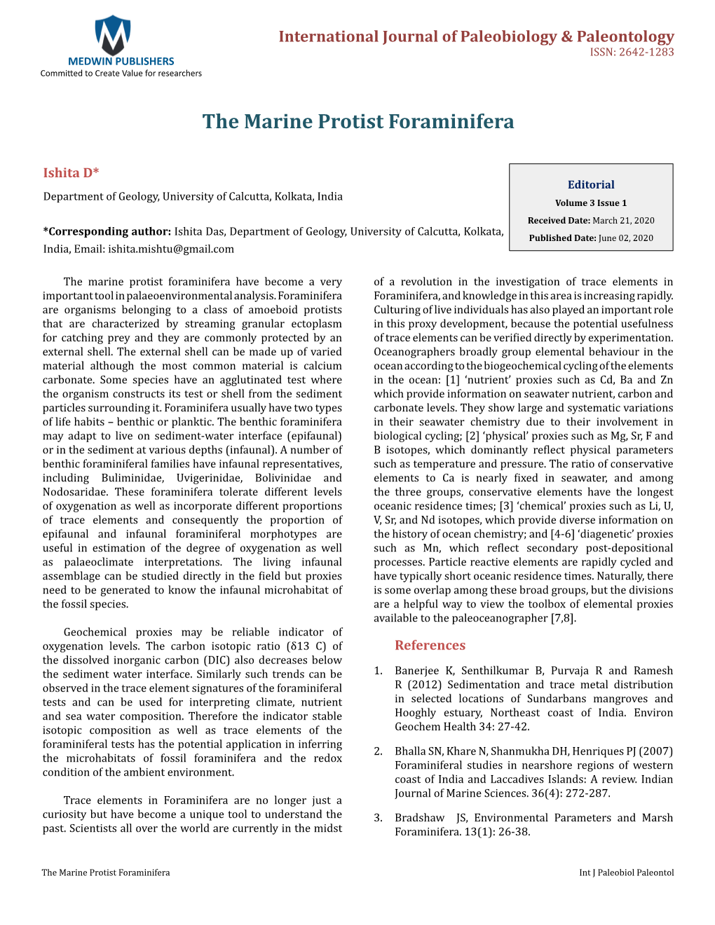 The Marine Protist Foraminifera