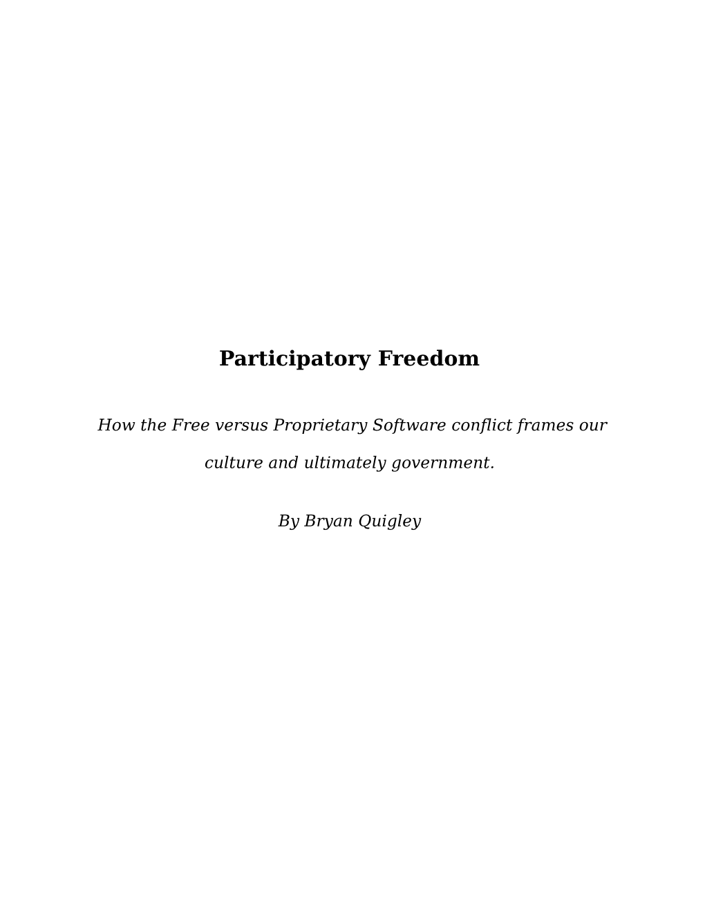Participatory Freedom