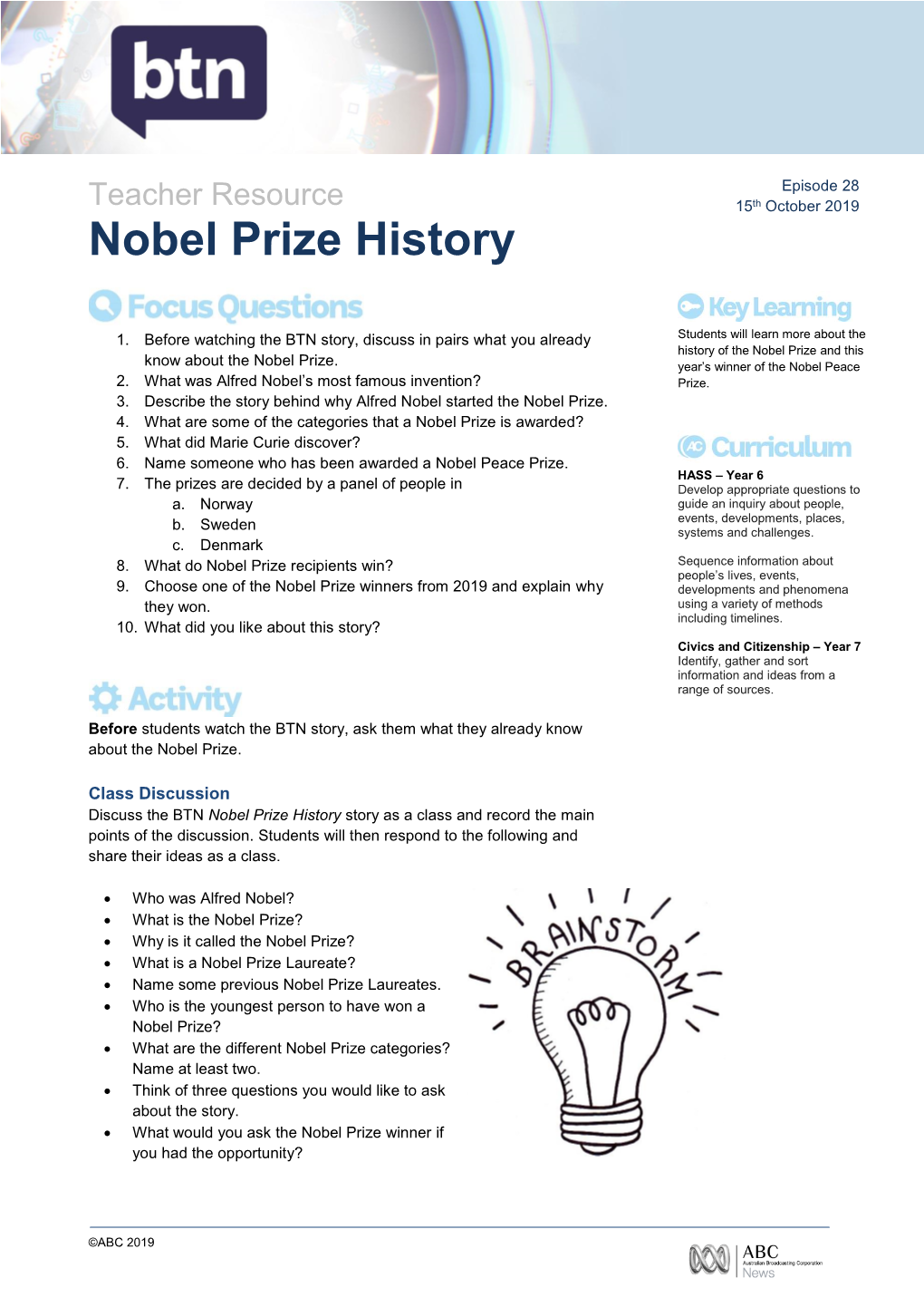 Nobel Prize History