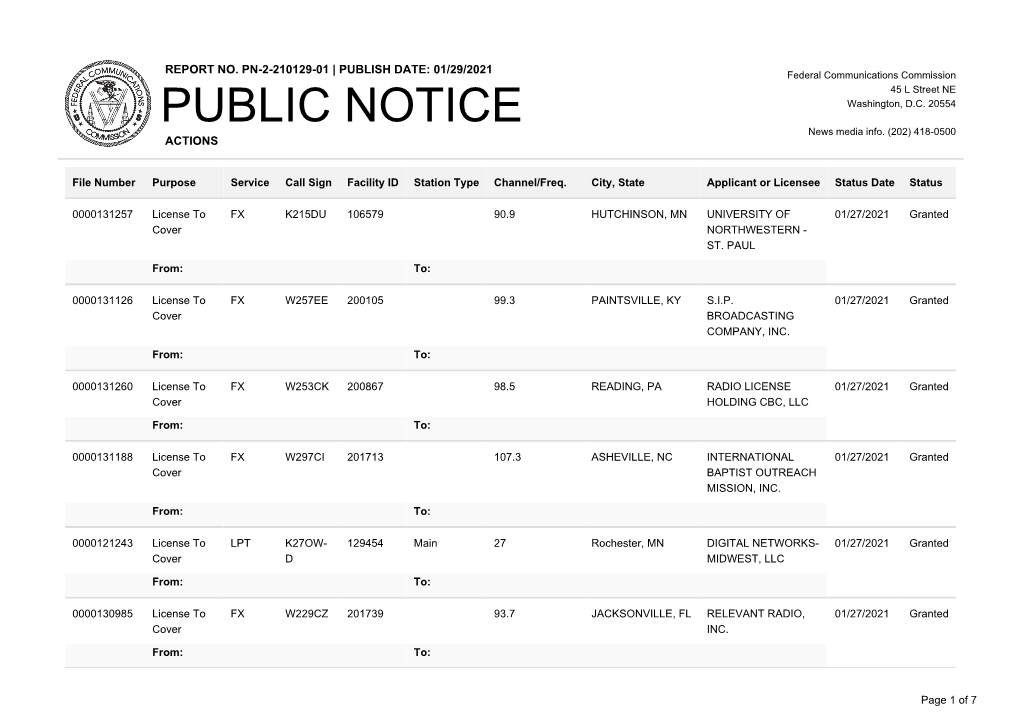 Public Notice &gt;&gt; Licensing and Management System Admin &gt;&gt;