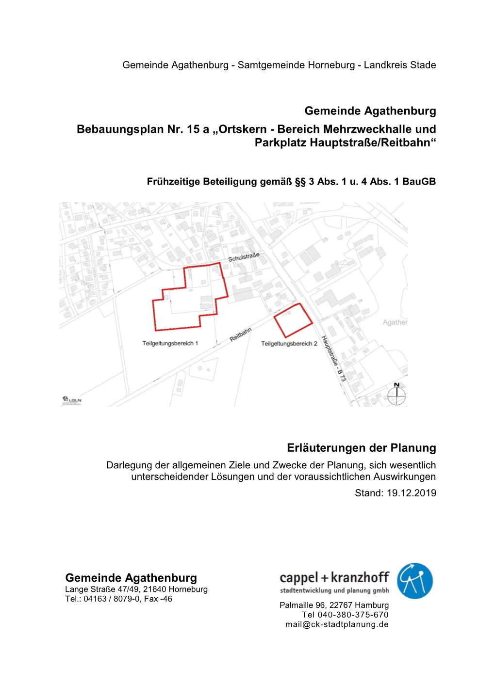 Gemeinde Agathanburg Bebauungsplan Nr. 15 A