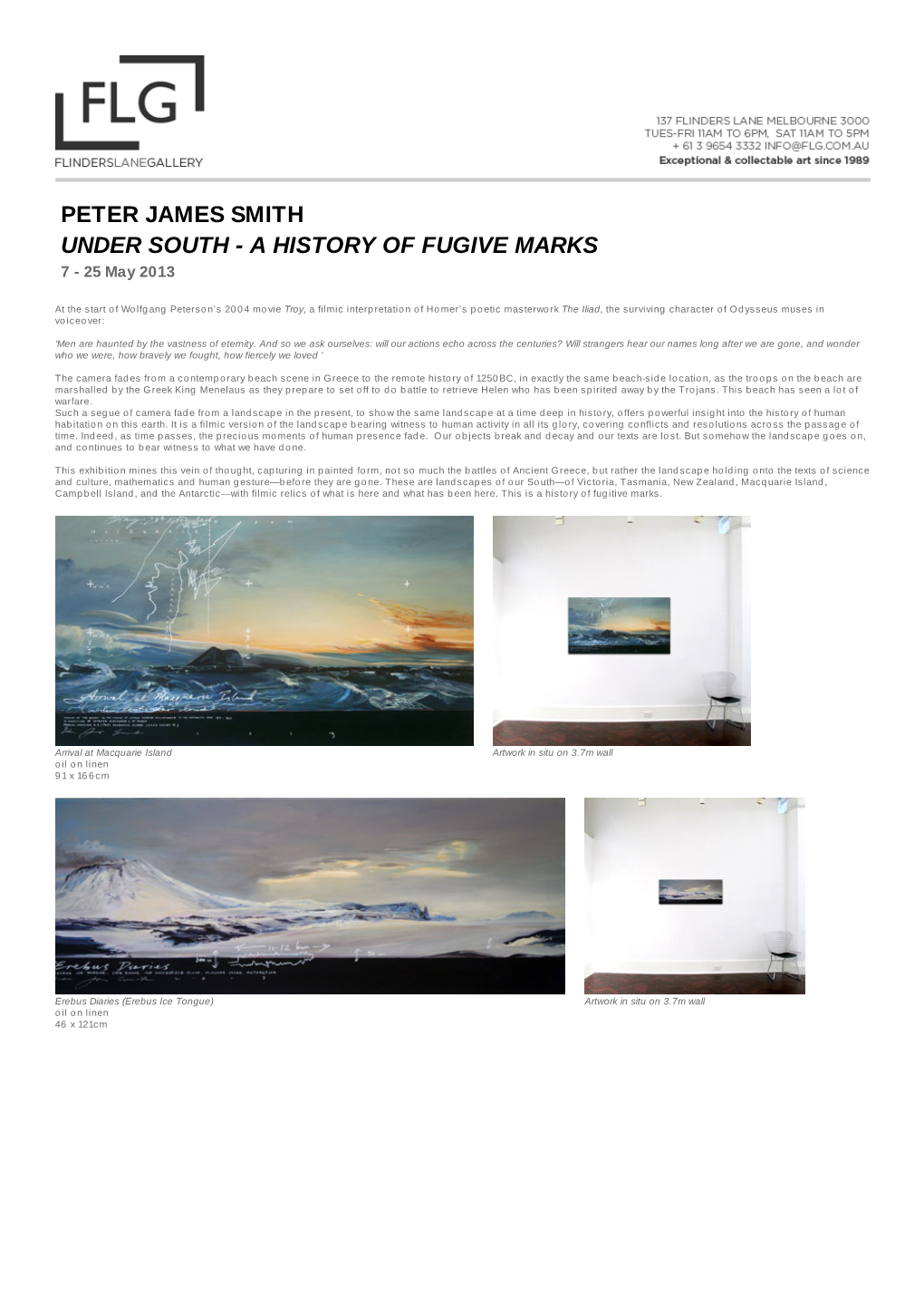 PETER JAMES SMITH UNDER SOUTH - a HISTORY of FUGIVE MARKS 7 - 25 May 2013