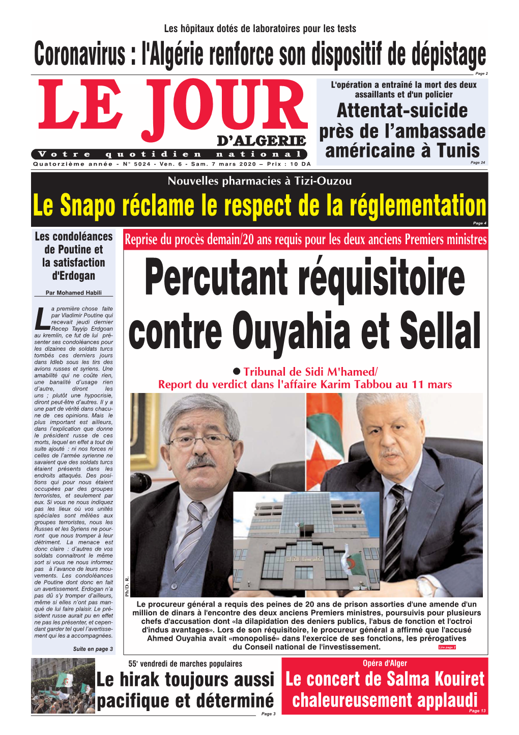 Percutant Réquisitoire Contre Ouyahia Et Sellal