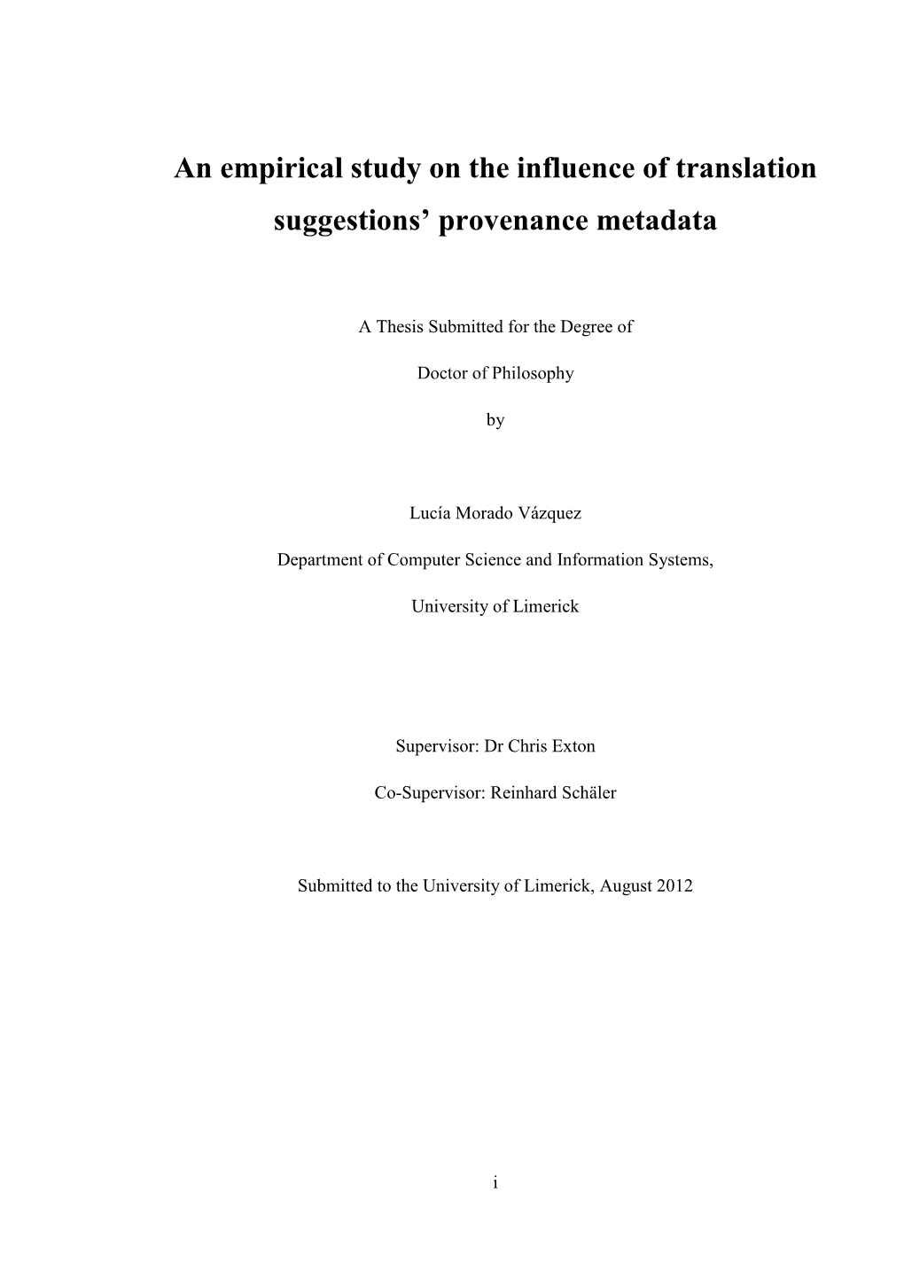 An Empirical Study on the Influence of Translation Suggestions’ Provenance Metadata