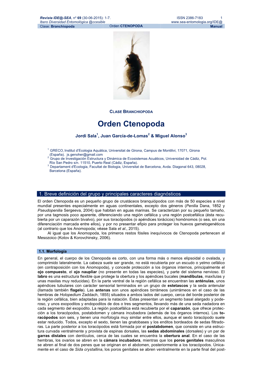 Orden CTENOPODA Manual