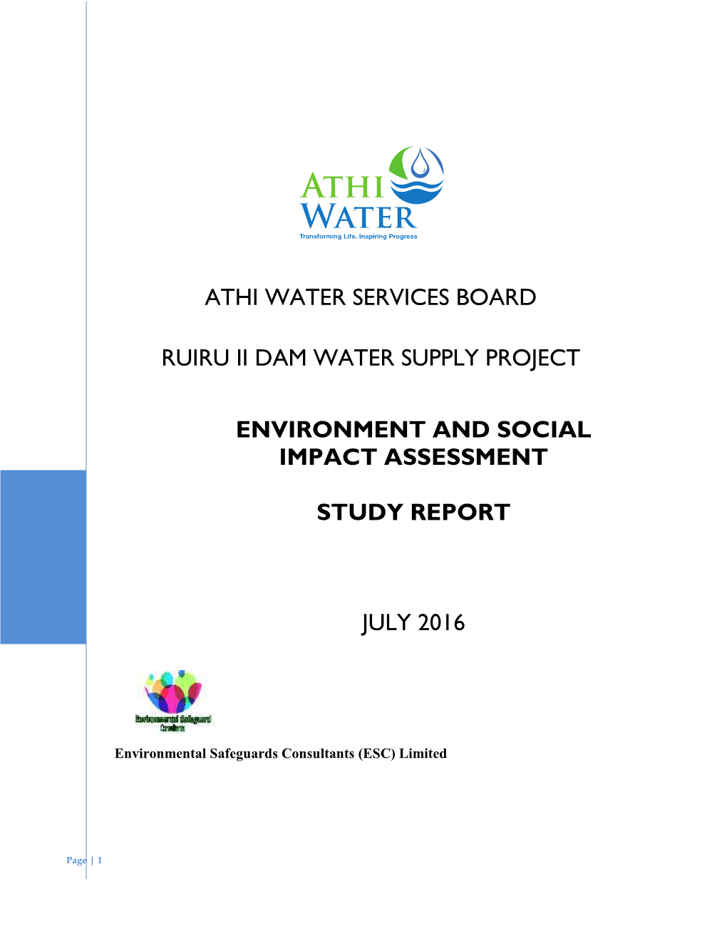 ESIA 1279 Ruiru II Dam Report