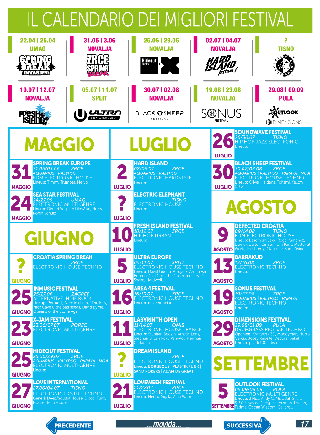 30 26 9 19 13 29 5 Il Calendario Dei Migliori Festival