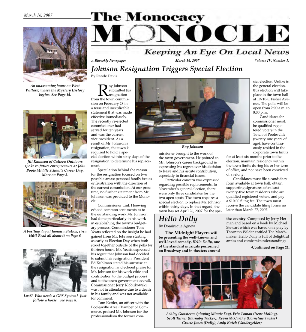 March 16, 2007 the Monocacy Monocle Page 