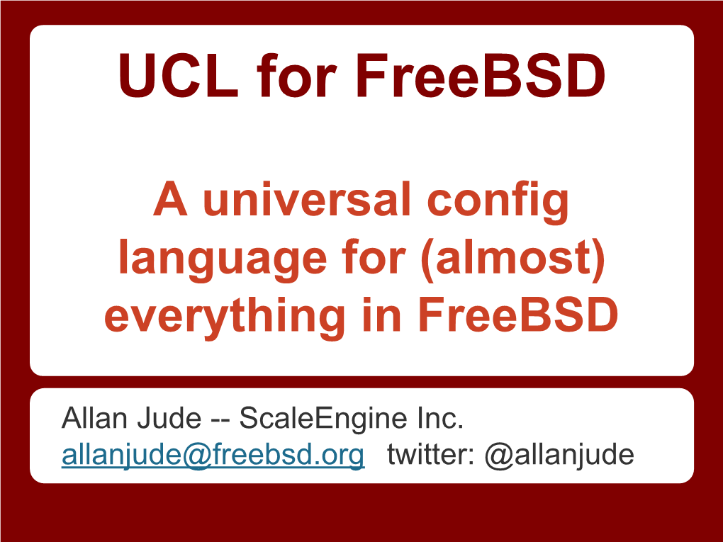 UCL for Freebsd