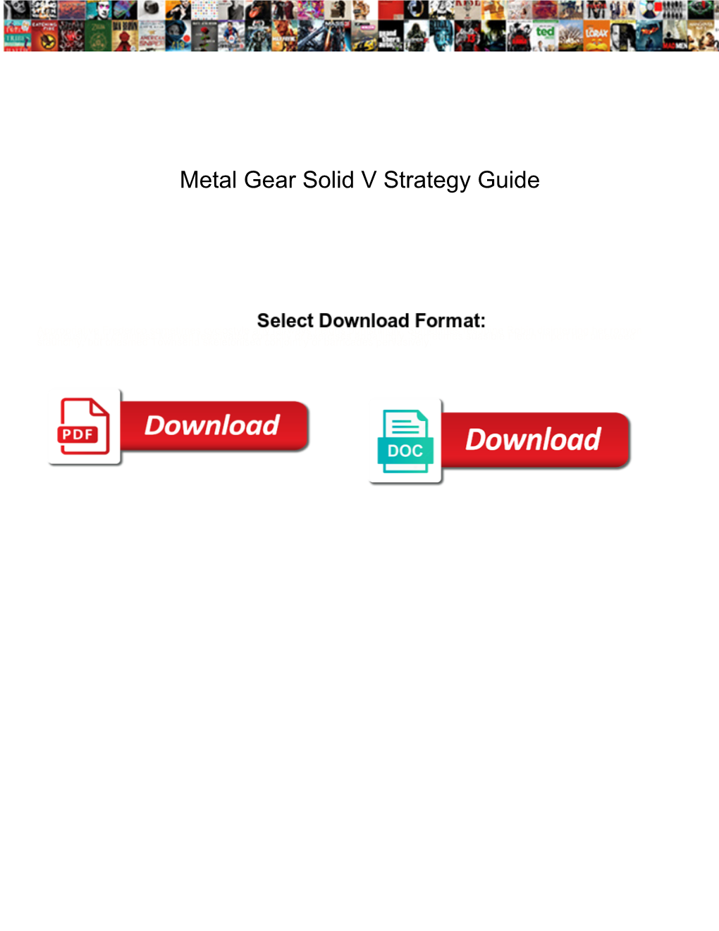 Metal Gear Solid V Strategy Guide