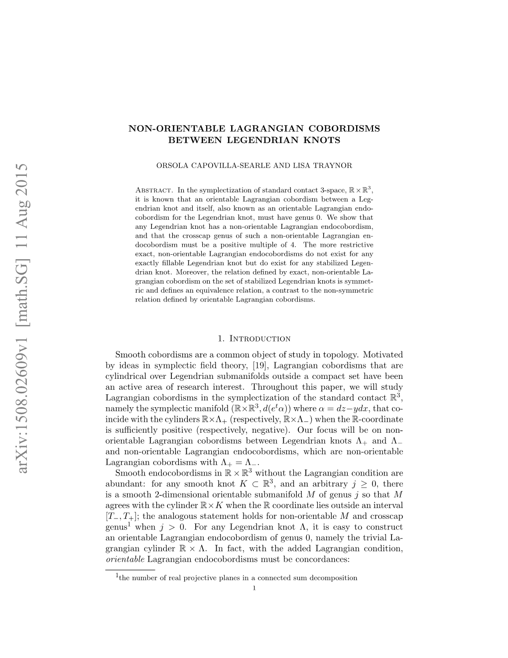 Non-Orientable Lagrangian Cobordisms Between Legendrian Knots