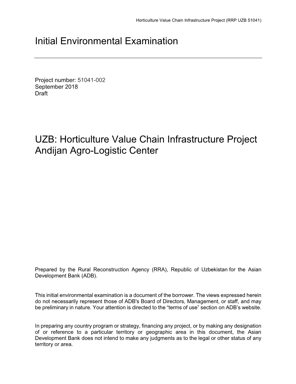 51041-002: Horticulture Value Chain Infrastructure Project