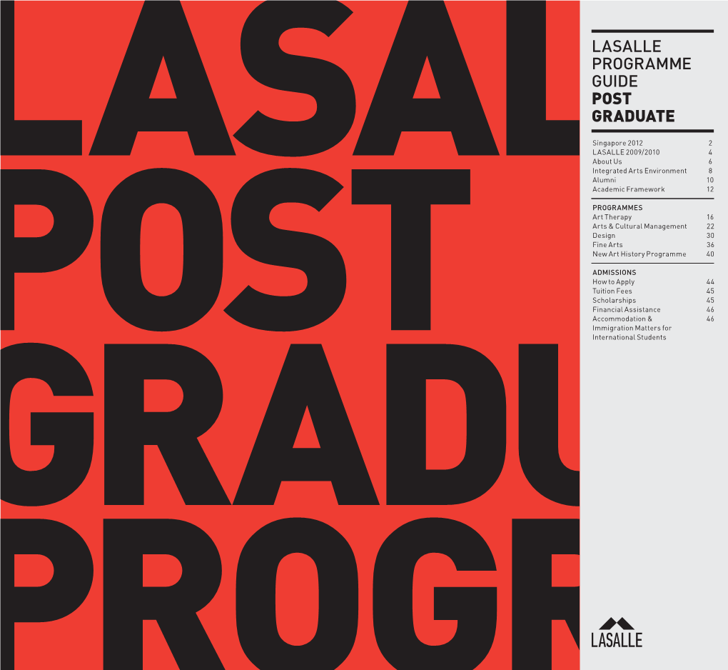 Lasalle Programme Guide Post Graduate Get