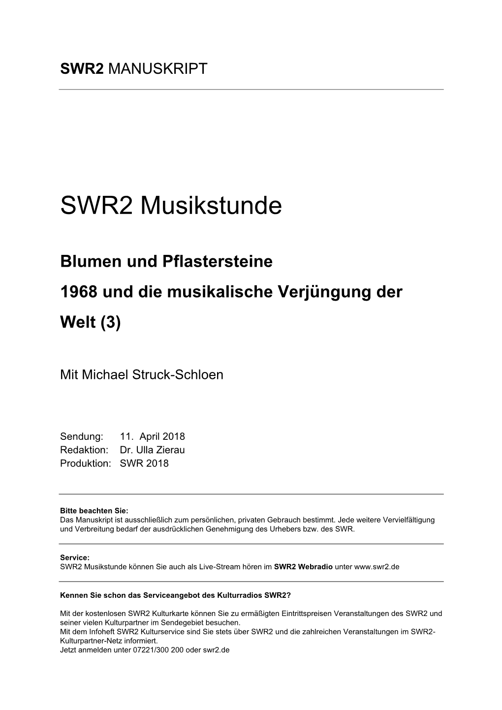 SWR2 Musikstunde