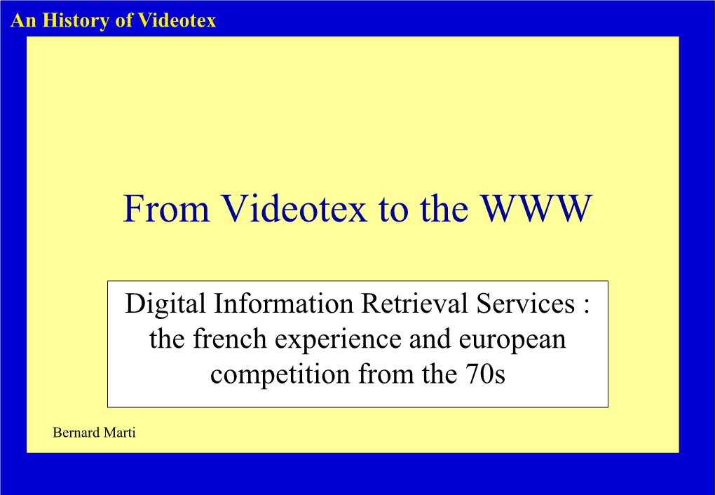 An History of Videotex the UK Teletext