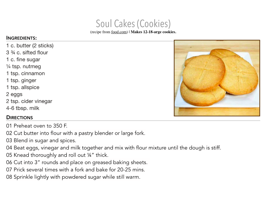 Soul Cakes:Cookies