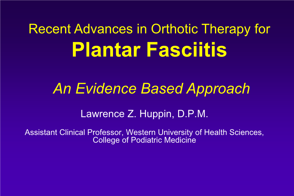 Plantar Fasciitis