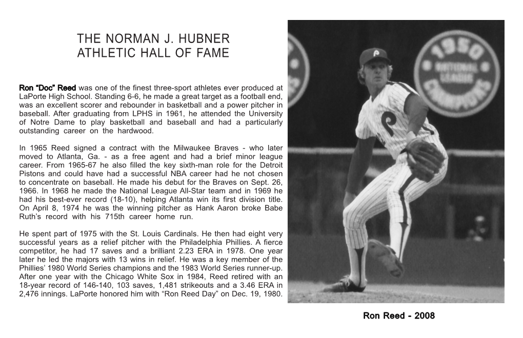 The Norman J. Hubner Athletic Hall of Fame