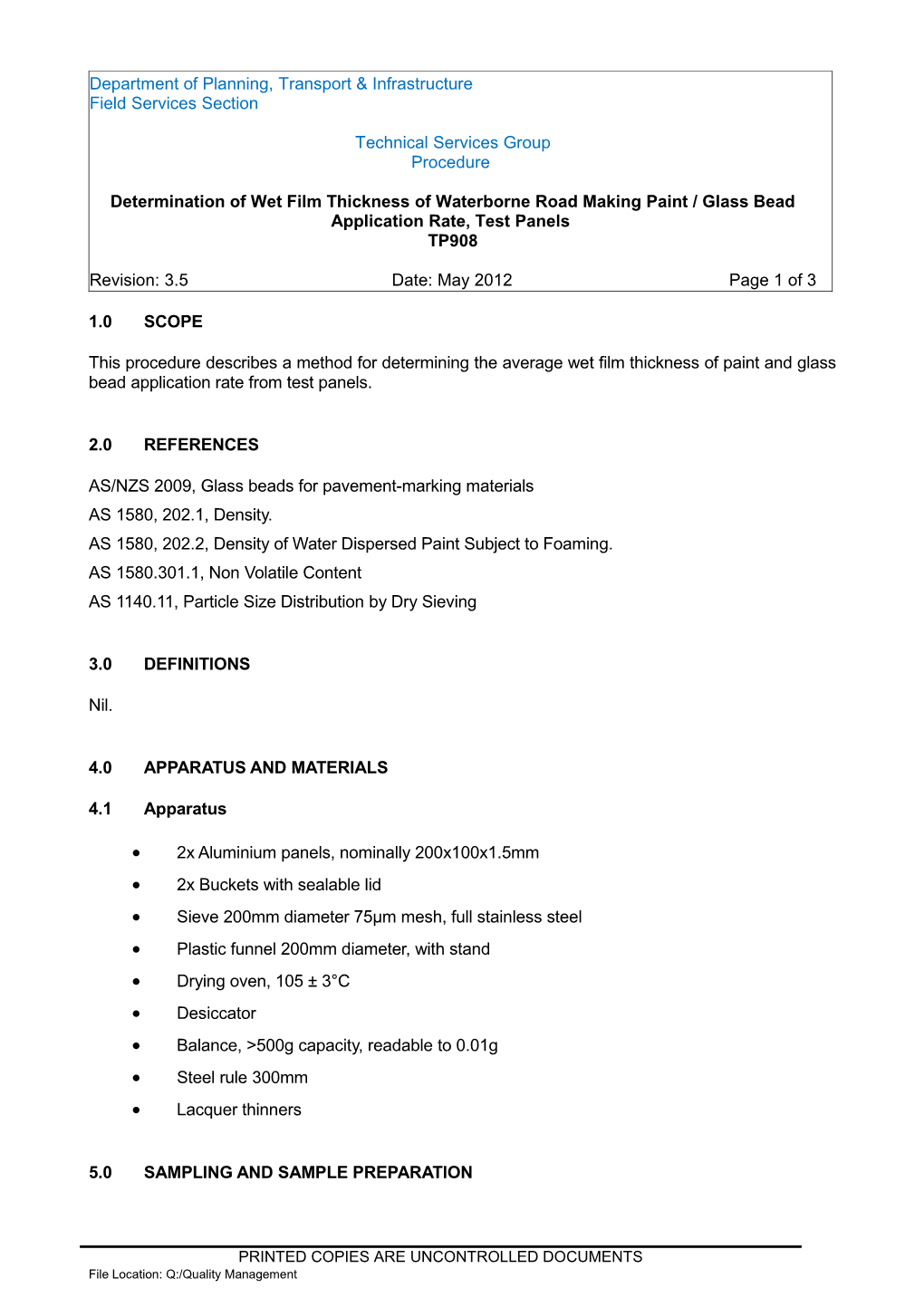 Determination of Wet Film Thickness of Waterborne Road Marking Paint / Glass Bead Application