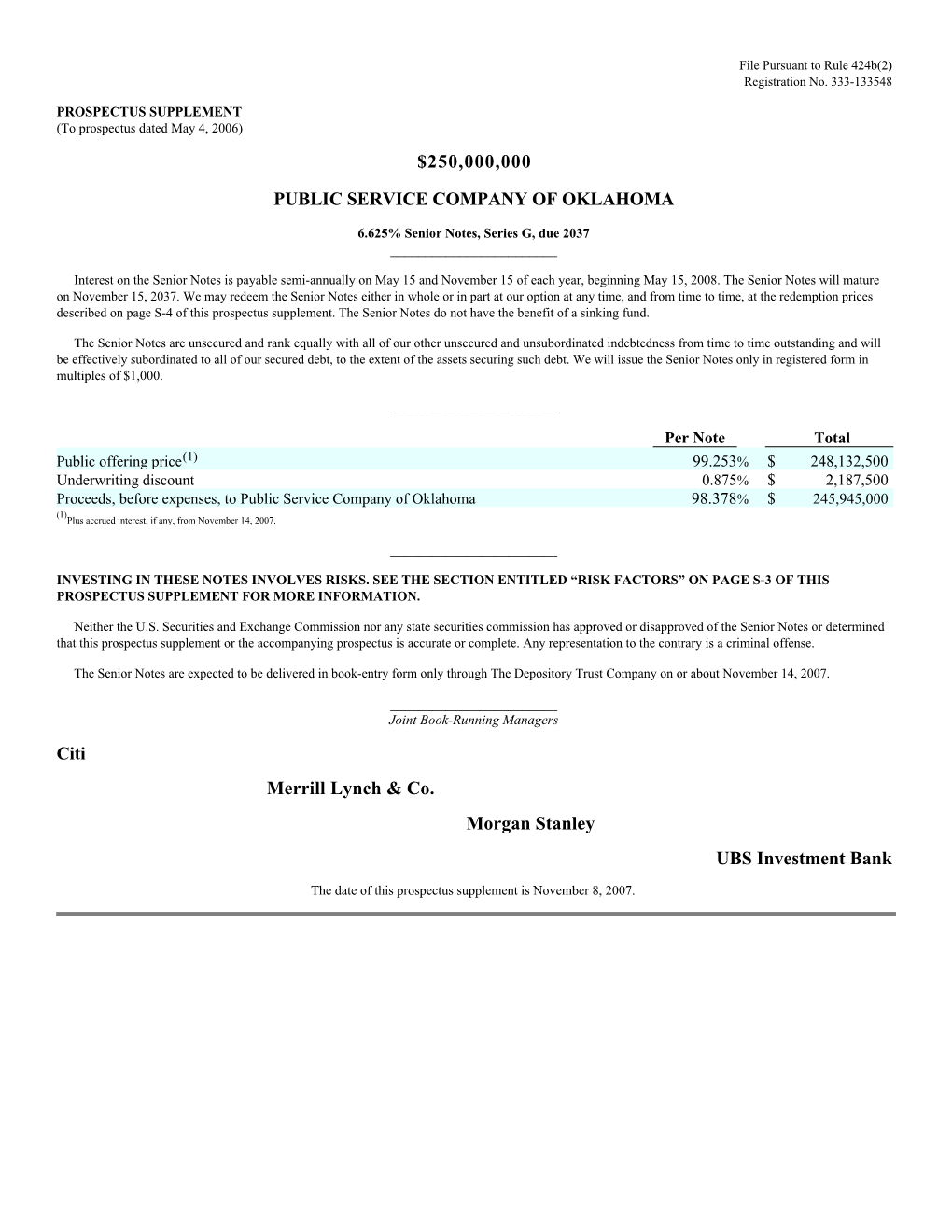 250000000 Merrill Lynch & Co. Morgan Stanley UBS Investment Bank