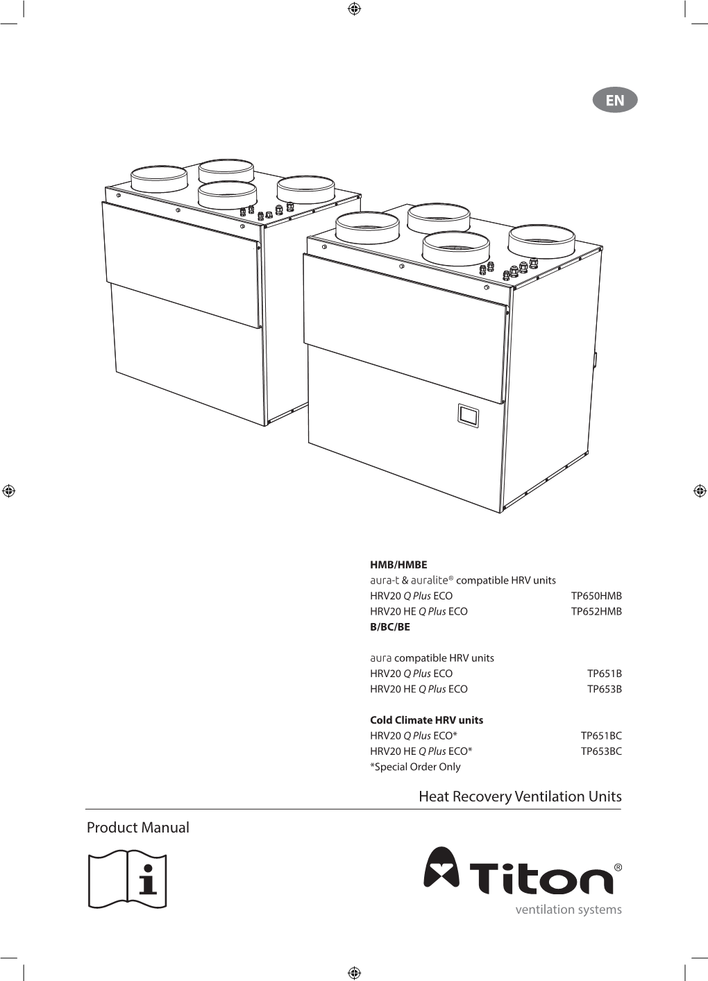Product Manual Heat Recovery Ventilation Units EN