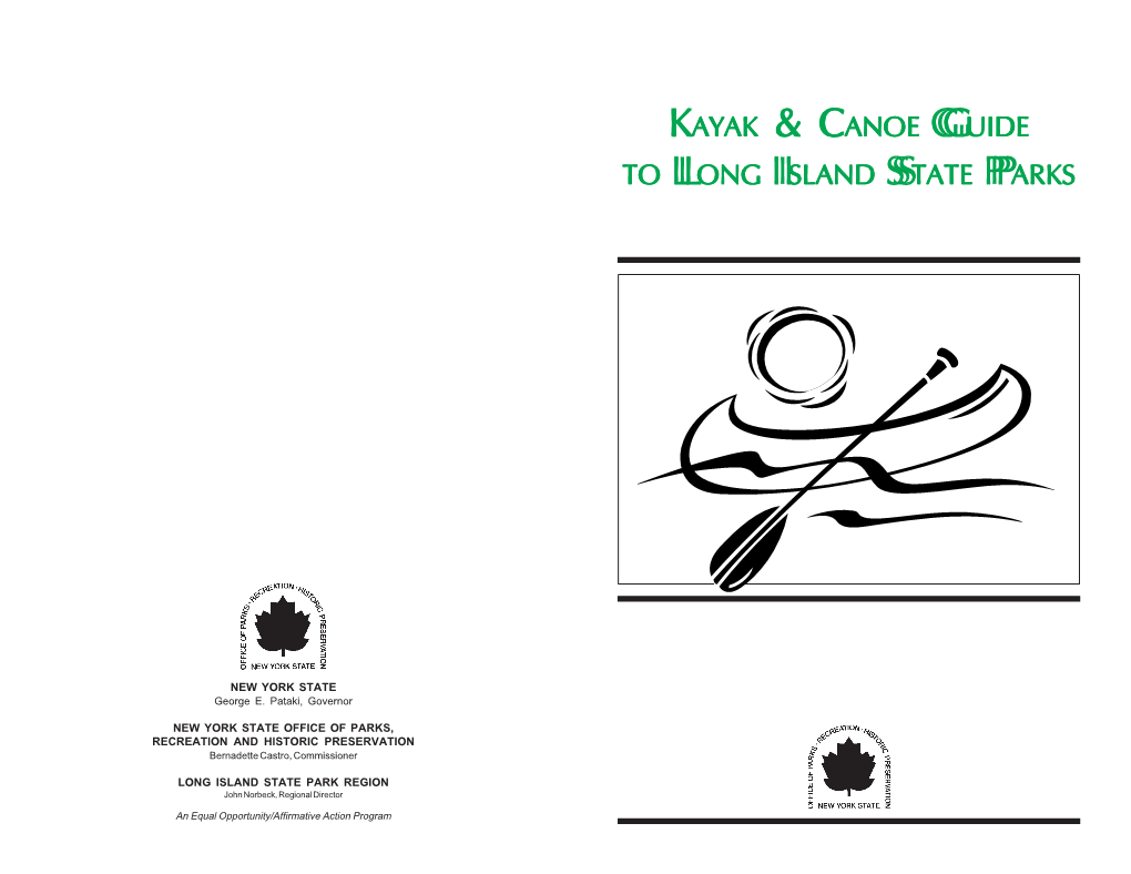 Kayak & Canoe Guide to Long Island State Parks (Pdf)