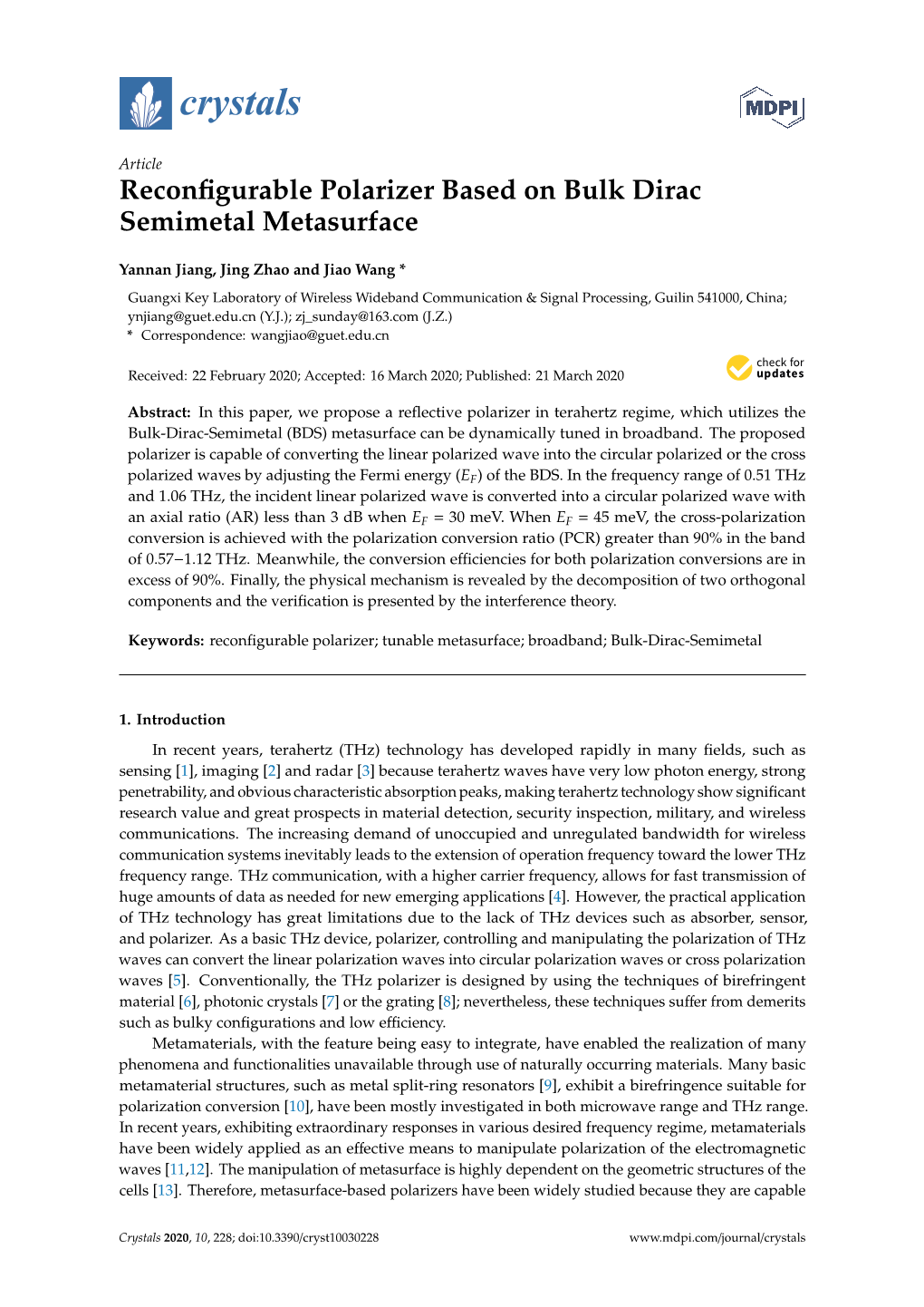 Reconfigurable Polarizer Based on Bulk Dirac Semimetal Metasurface