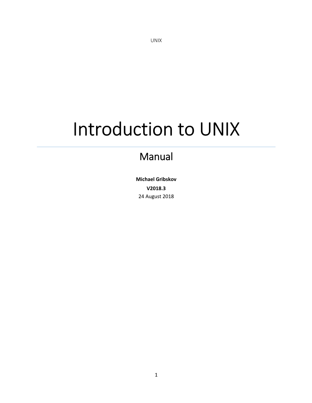 Introduction to UNIX Manual