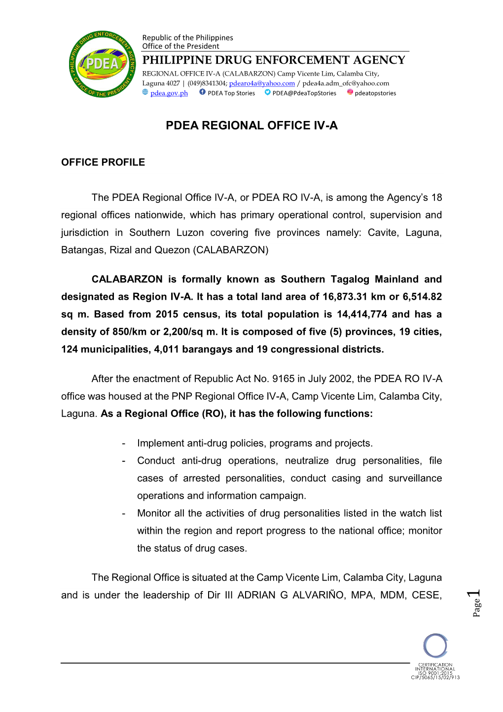 Philippine Drug Enforcement Agency Pdea Regional