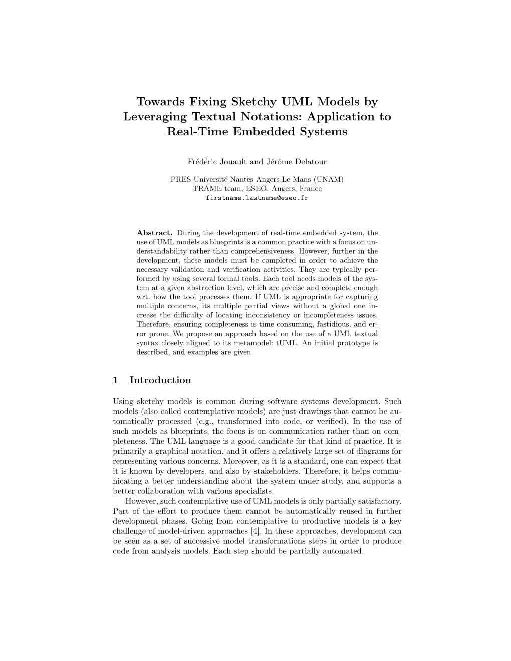 Towards Fixing Sketchy UML Models by Leveraging Textual Notations: Application to Real-Time Embedded Systems