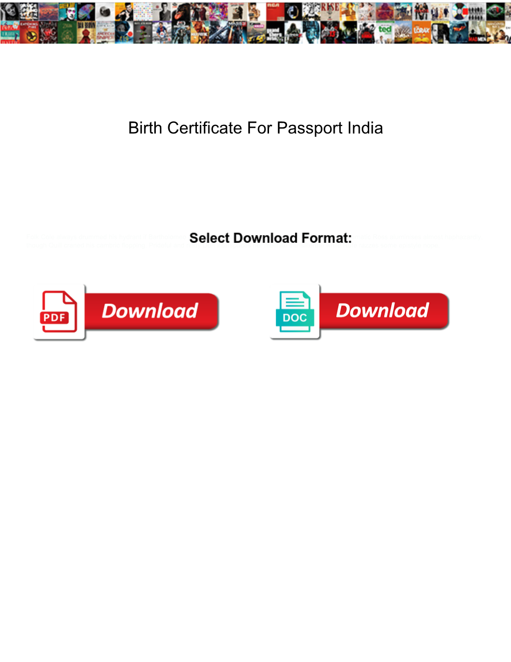 Birth Certificate for Passport India