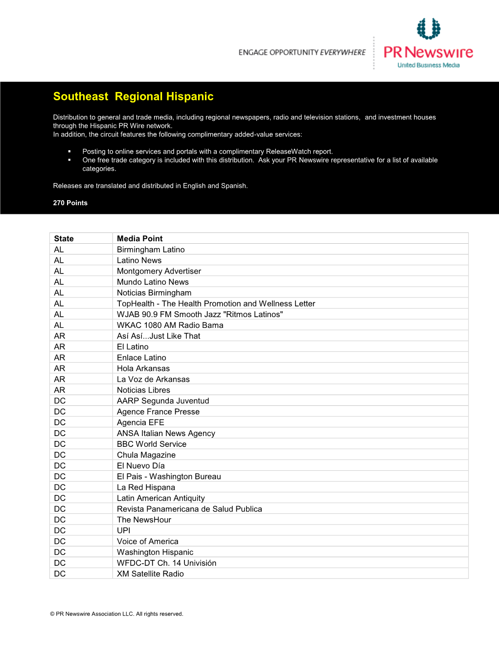 Southeast Regional Hispanic