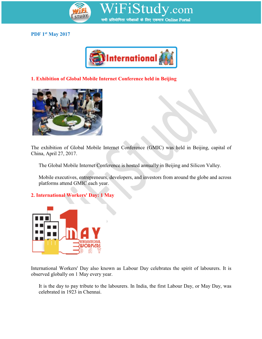 PDF 1St May 2017 1. Exhibition of Global Mobile Internet Conference