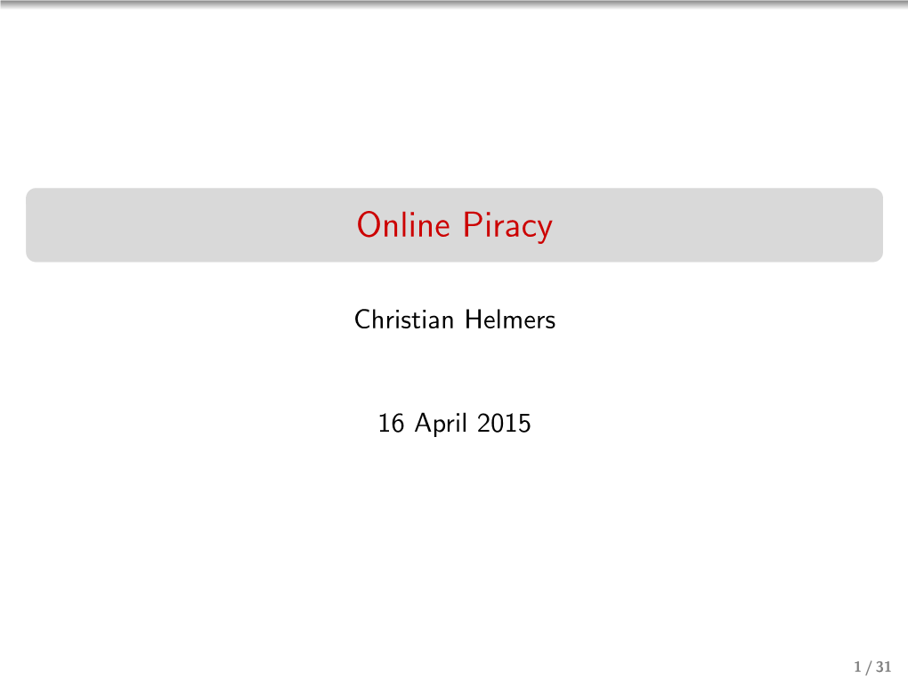 Online Piracy