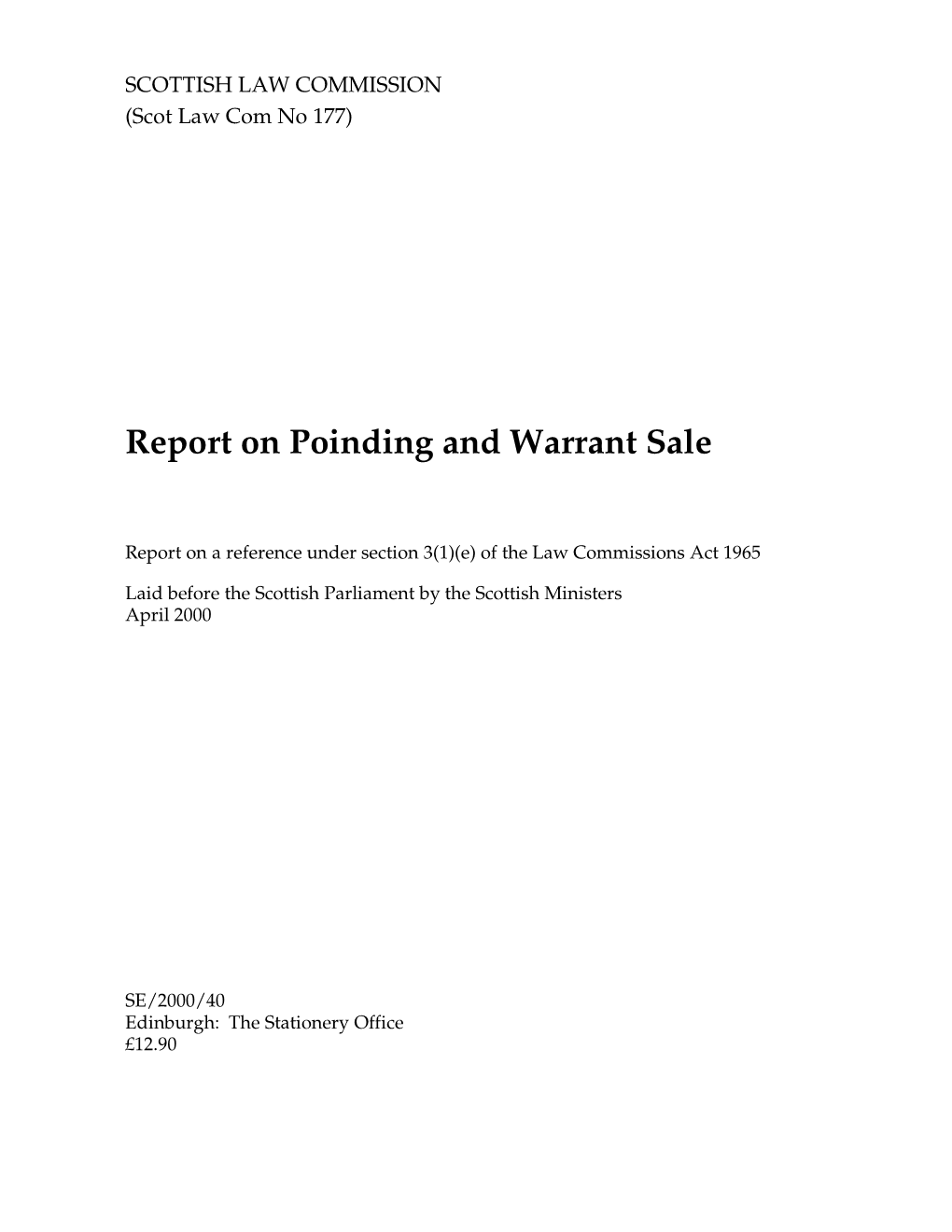 Poinding and Warrant Sale